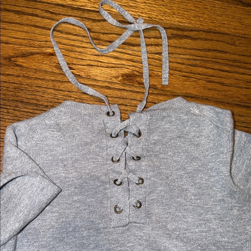 Madewell Cotton Heather Blue Gray Long Sleeve Tee Size S Like New - Picture 5 of 5
